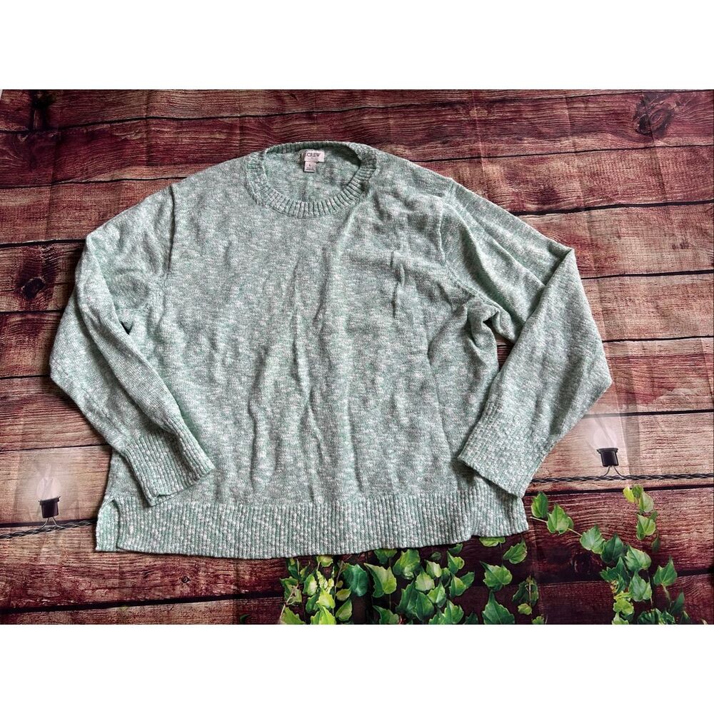 J. Crew Crewneck Beach Sweater Green Teal Size Large